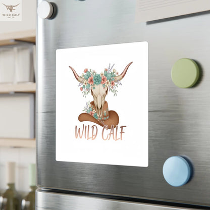 Wild Calf Floral Skull Kiss - Cut Vinyl Decal — Western Cowgirl Sticker - Wild Calf Hat Company