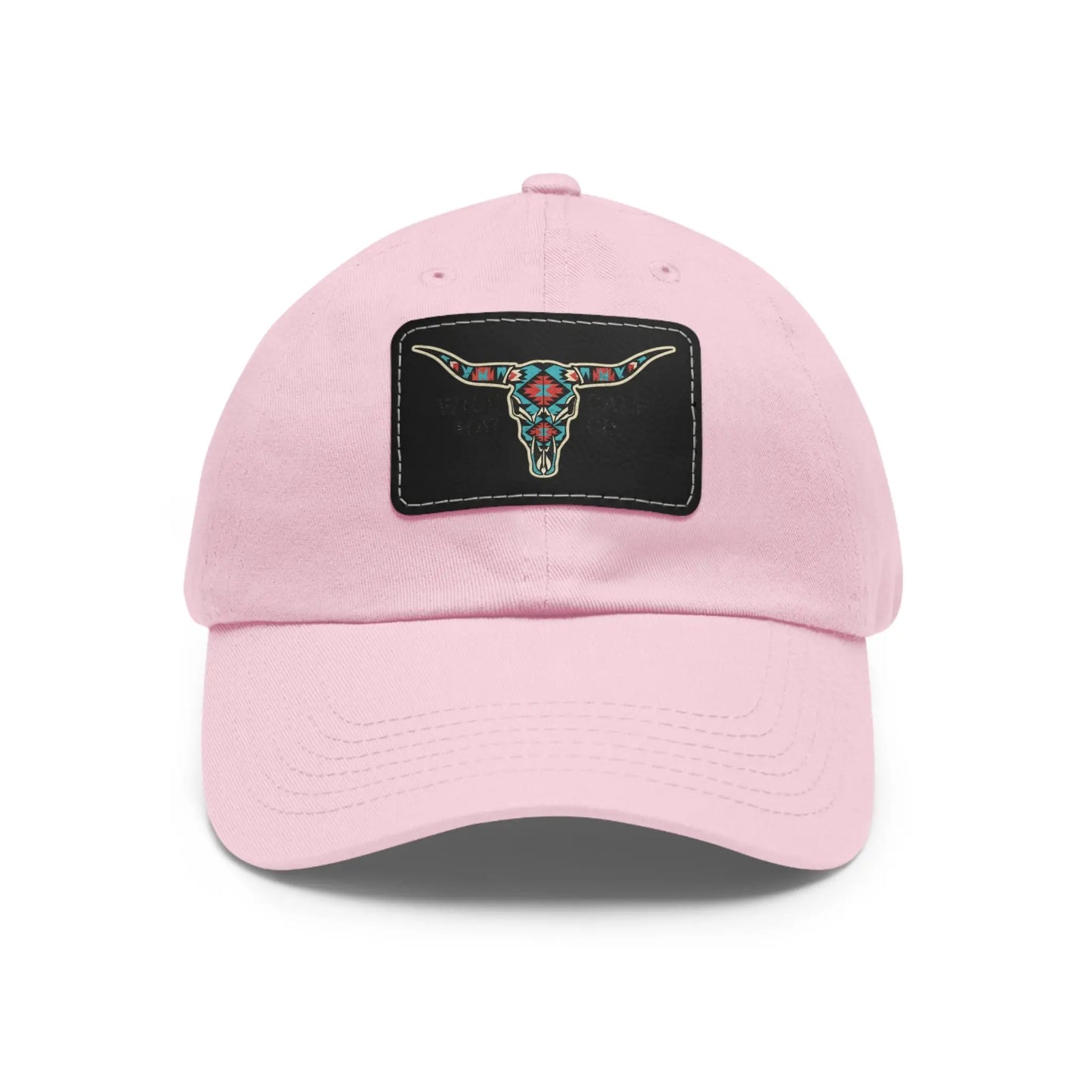 Wild Calf Hat Co. Long Horn Skull Leather Patch Dad Hat - Wild Calf Hat Company