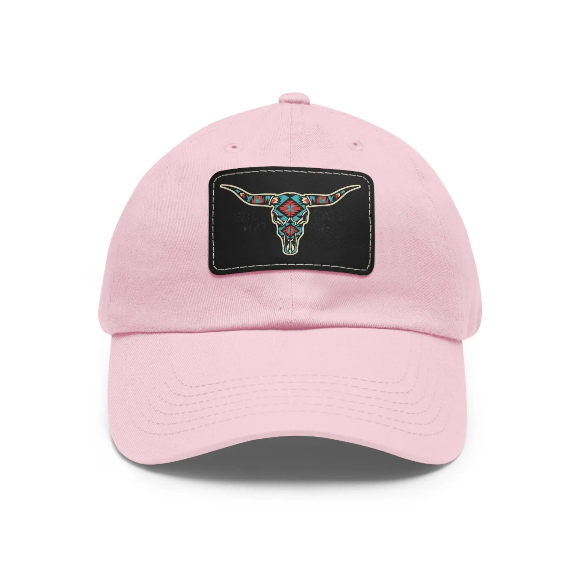 Wild Calf Hat Co. Long Horn Skull Leather Patch Dad Hat - Wild Calf Hat Company
