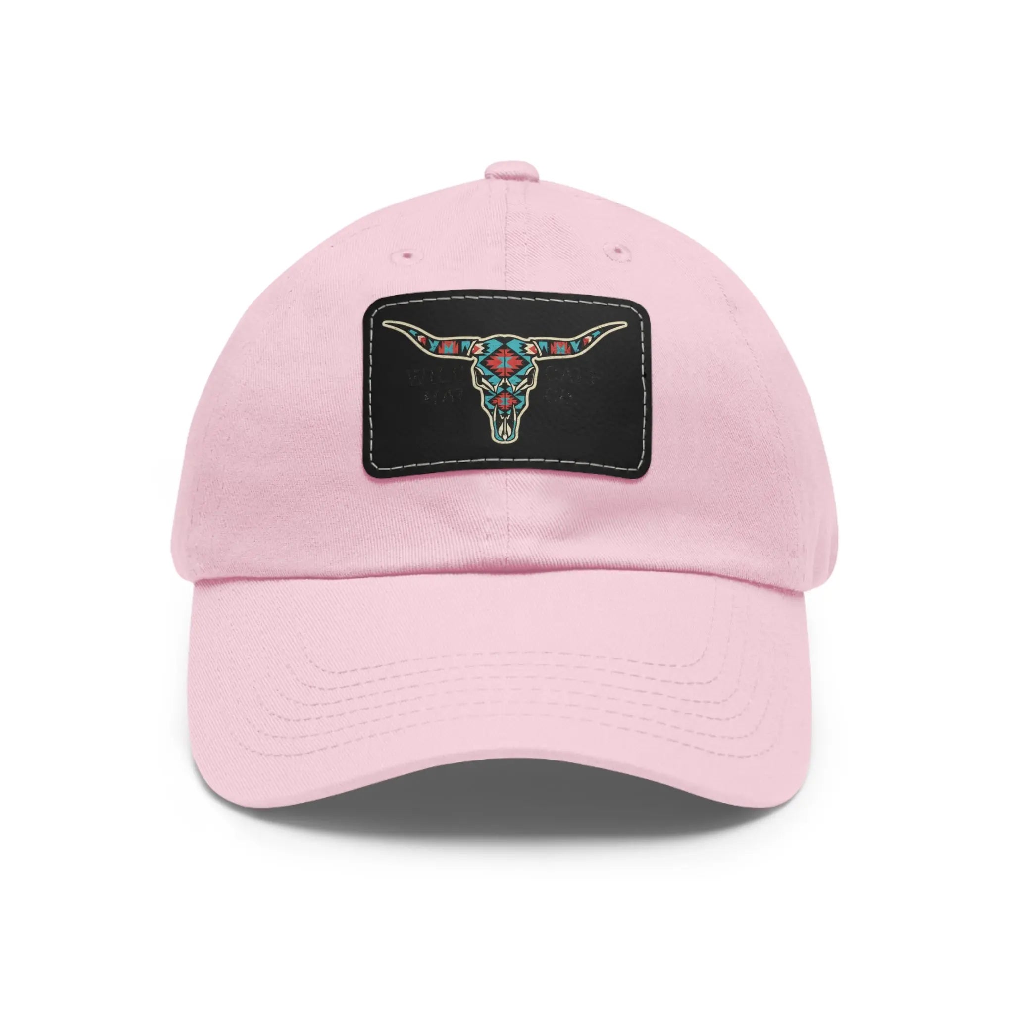 Wild Calf Hat Co. Long Horn Skull Leather Patch Dad Hat - Wild Calf Hat Company