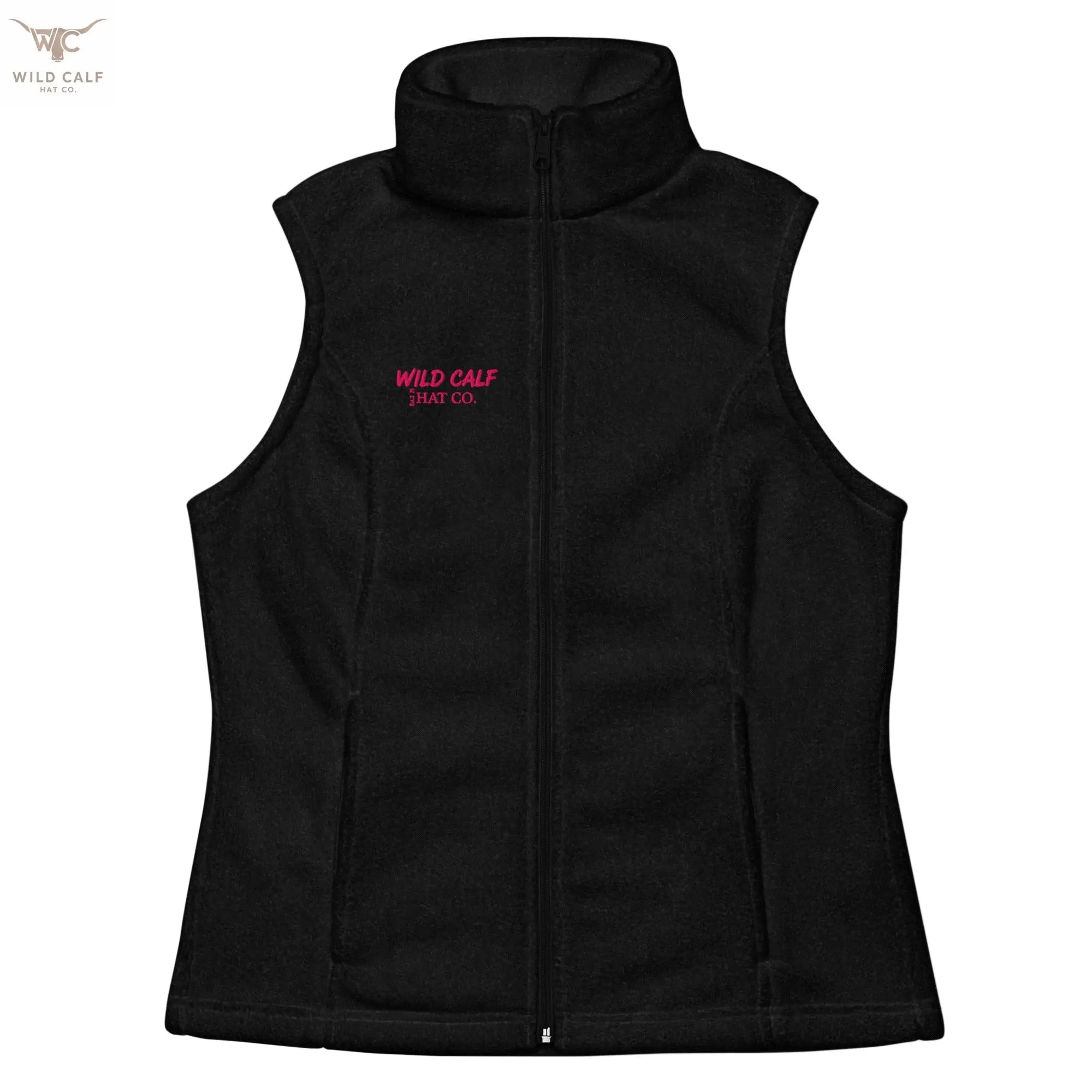 Women’s Pink Wild Calf Columbia fleece vest - Wild Calf Hat Company